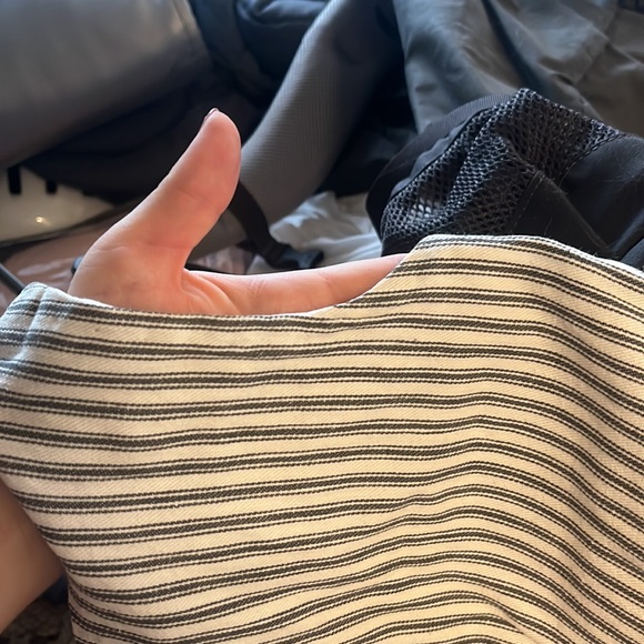 Vintage 90s Striped Heavy Cotton Ticking Shift Dress - Picture 11 of 11